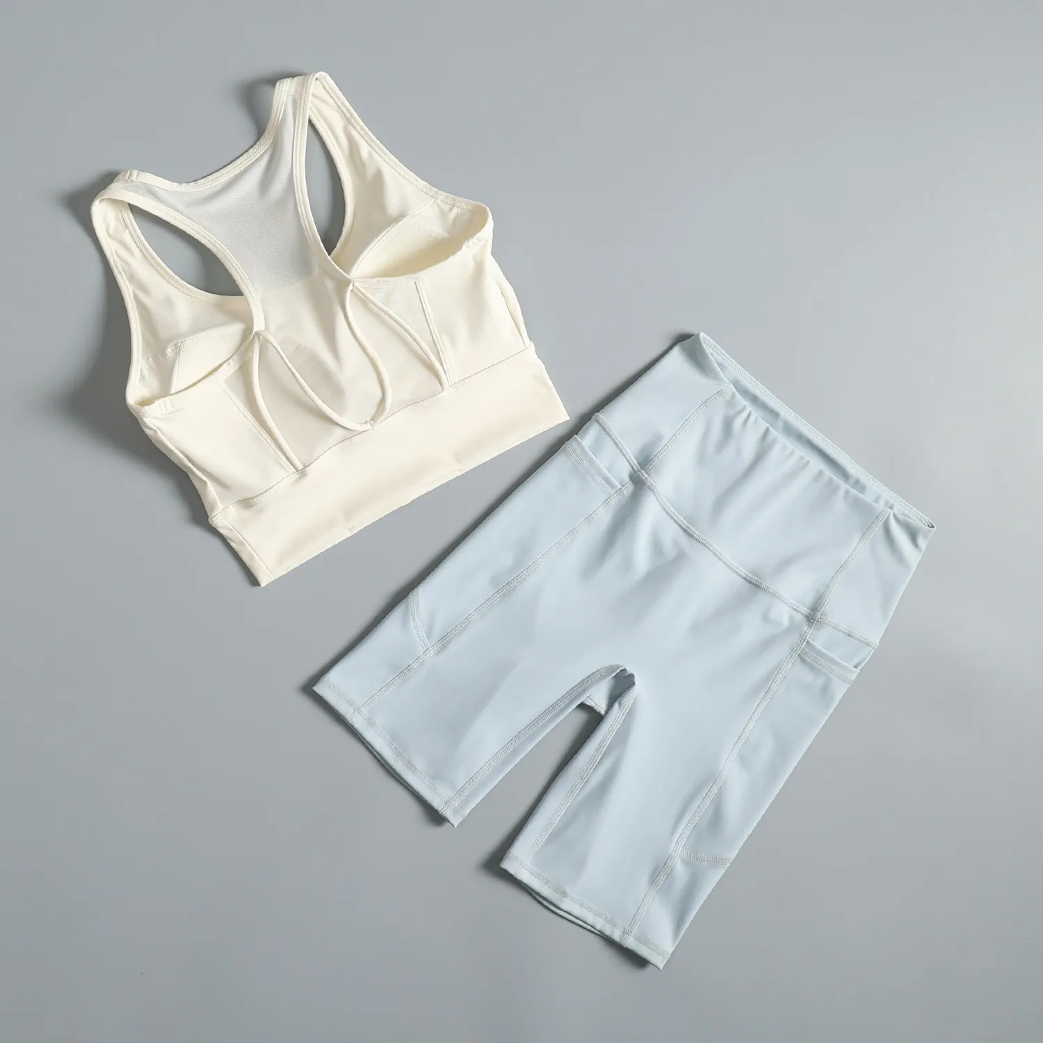 

cycling Morning running training set for women summer gym training quick-drying sportswear all-in-one yoga breast-covering vest