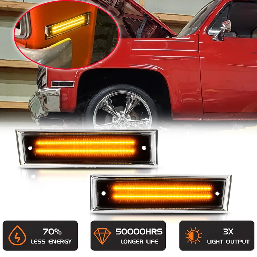 

Smoked Front Fender LED Turn Signal Side Marker Light for GMC Jimmy Suburban R3500 V3500 Chevy K5 Blazer C10 C20 C30 K10 K20 K3