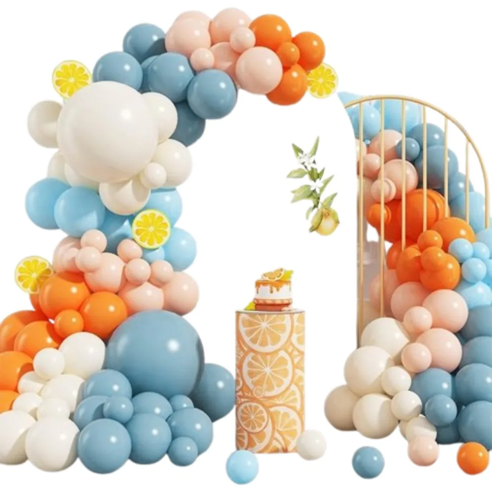 Orange and Blue Balloon Garland Arch Kit, 87pcs  Nude White Balloons Arch for Birthday, Baby Shower, Graduation Party Decoration