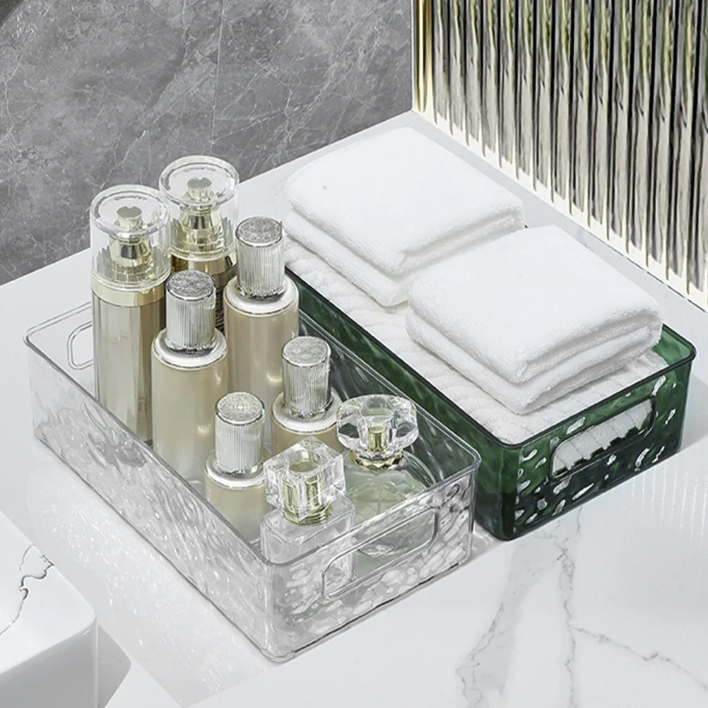 

3Pcs Vanity Organizer Tray Pet Makeup Storage Holder Double Handle for Bathroom Kitchen Countertop Desktop