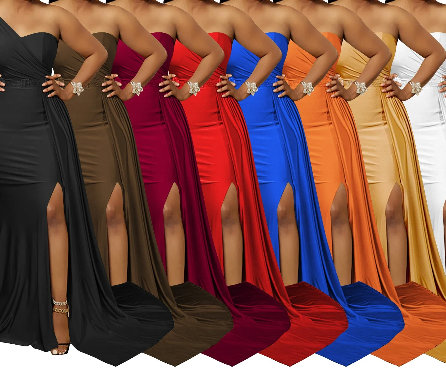 Elegant Party Dresses Woman Evening Dresses One Shoulder Sexy Luxurious Long Female Clothing Christmas Cocktail Prom Dress Women