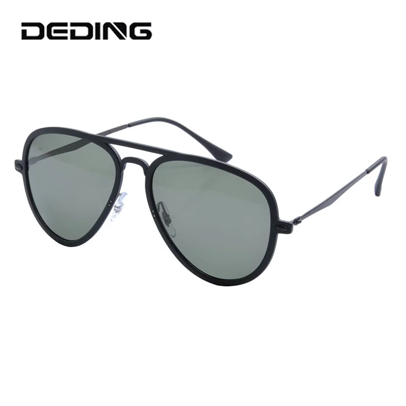 DEDING Oversized pilot style Men's Polarized Sunglasses UV protection Sun Glasses Gradient flash mirror sunglasses 56MM DD1412