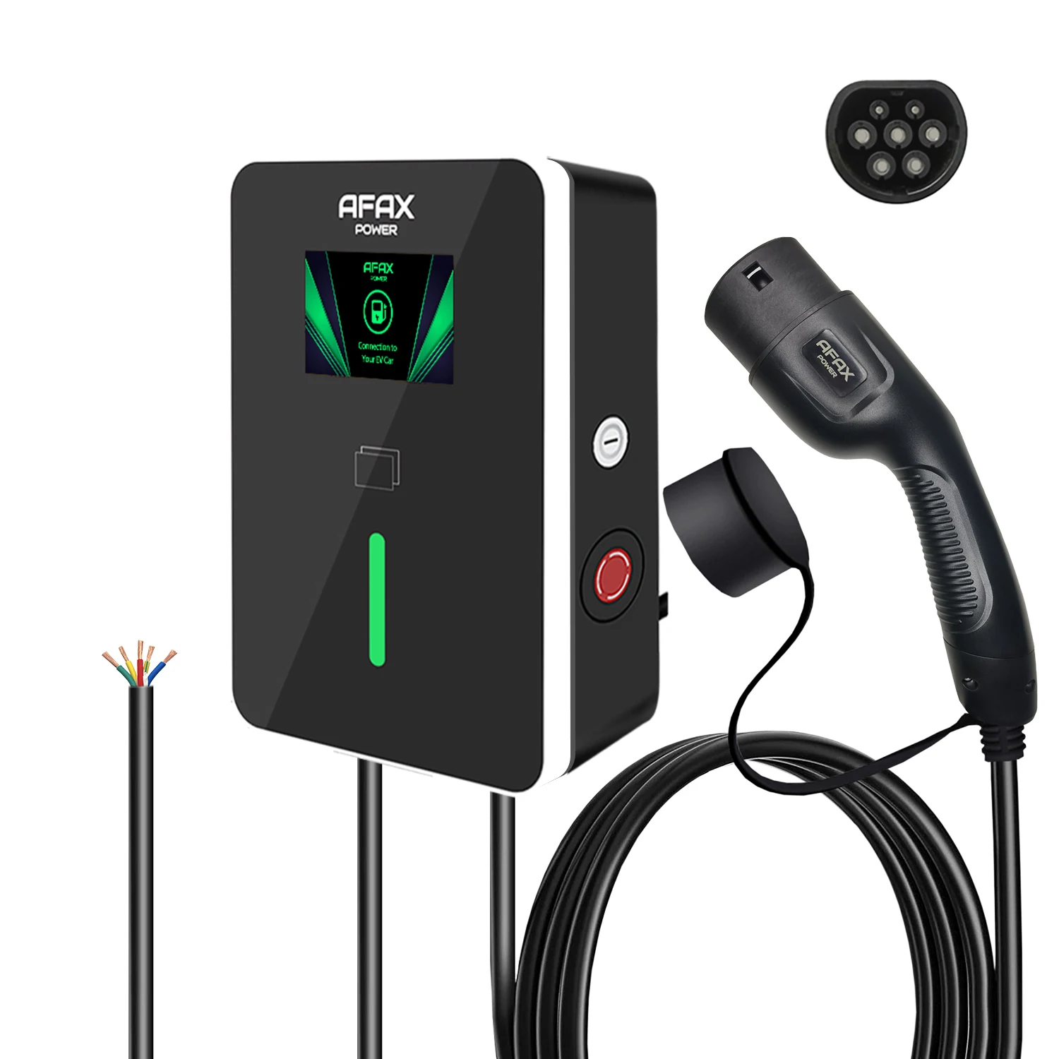 AFAX-estación de carga para coche, cargador de CA de 32A, 11kW, 22kW, tipo 1, tipo 2, chedual EV con Cable de 5m