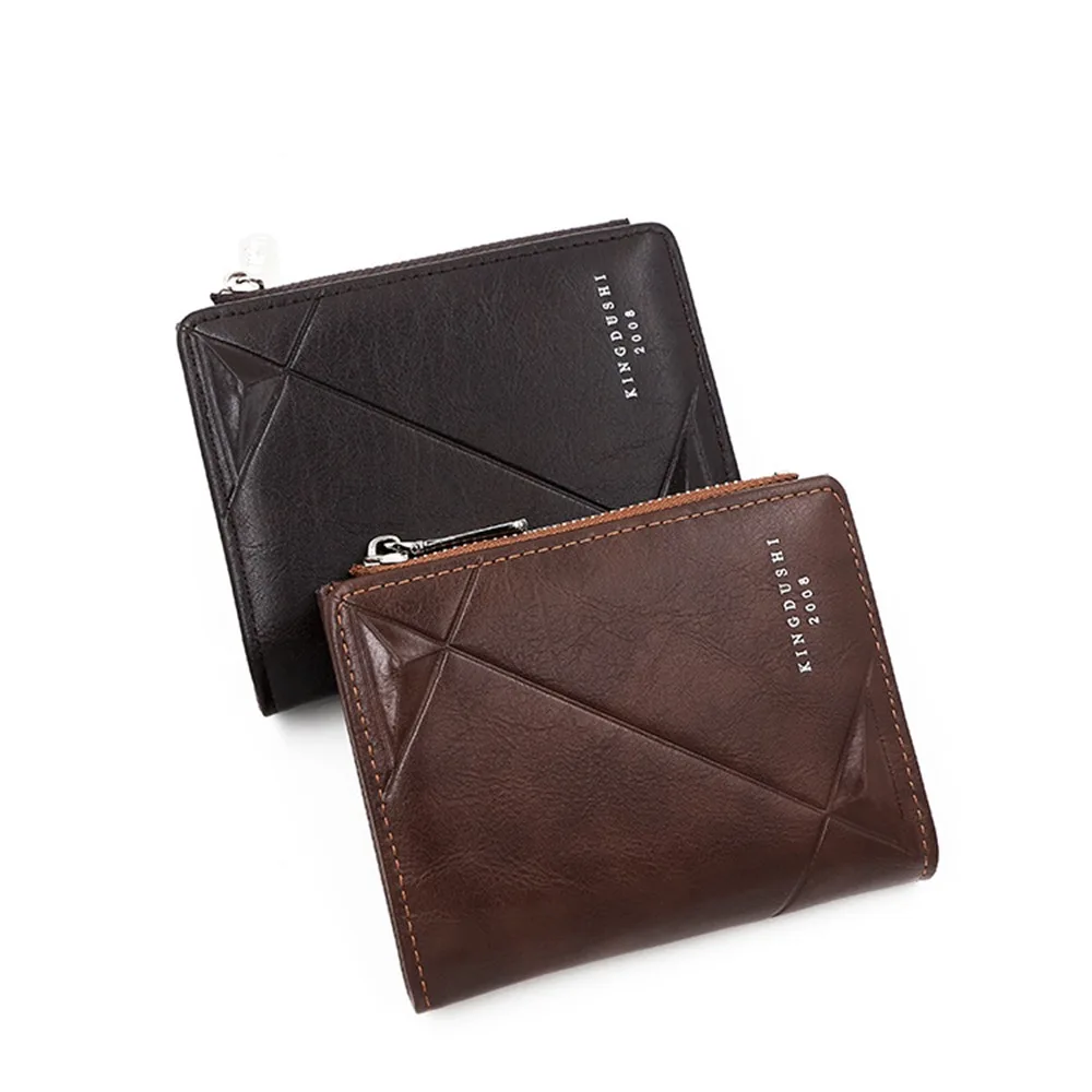 Portafoglio corto da uomo in pelle PU da lavoro Portafogli morbidi casual a 2 pieghe Porta carte da uomo classici multifunzione da uomo
