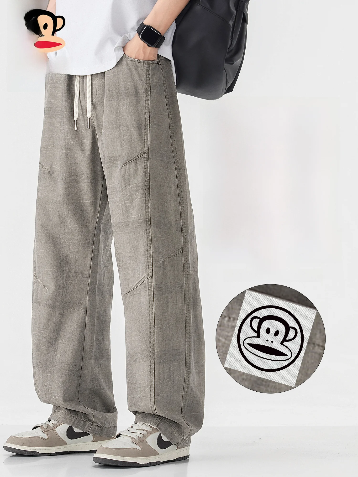 

PaulFrank American Sle Tie Dye Workwear Casual Pants Men's Spring Deconstructed Patchwork Loose Knife Pants