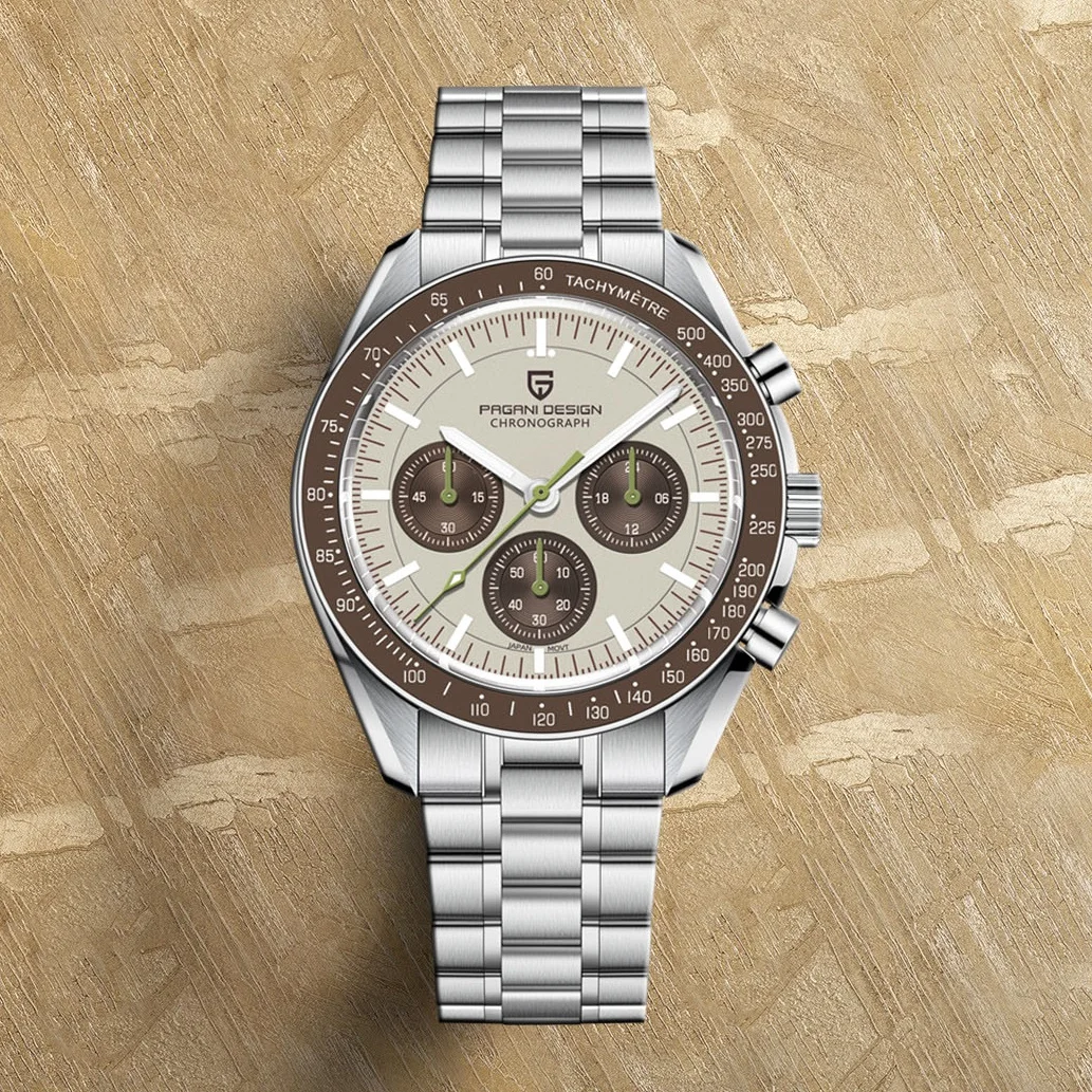 

PAGANI DESIGN New 500 Speedometer Quartz Watch AR Sapphire Japan Movt Luxury Men watch 316 All Steel Auto Date Speed Chronograph