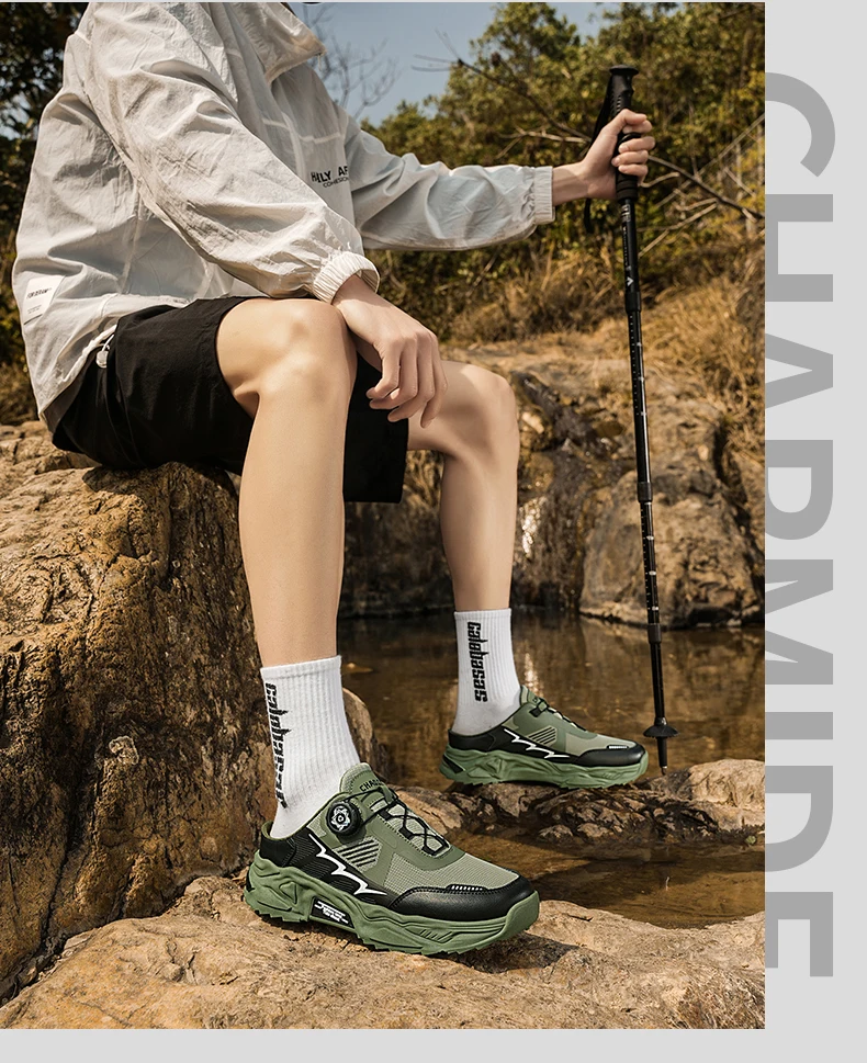 Herren Koreanische Lässige Atmungsaktive Freizeitschuhe Sommer Weichsohlige Rutschfeste Jugend-Halbslipper mit Drehbaren Schnürsenkeln Sport-Trendschuhe – Detail 12