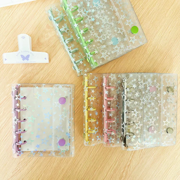 M5 Color Clip Laser Star Loose Leaf Binder Cover Journal Sketchbook Accessories Diary Office Supplies