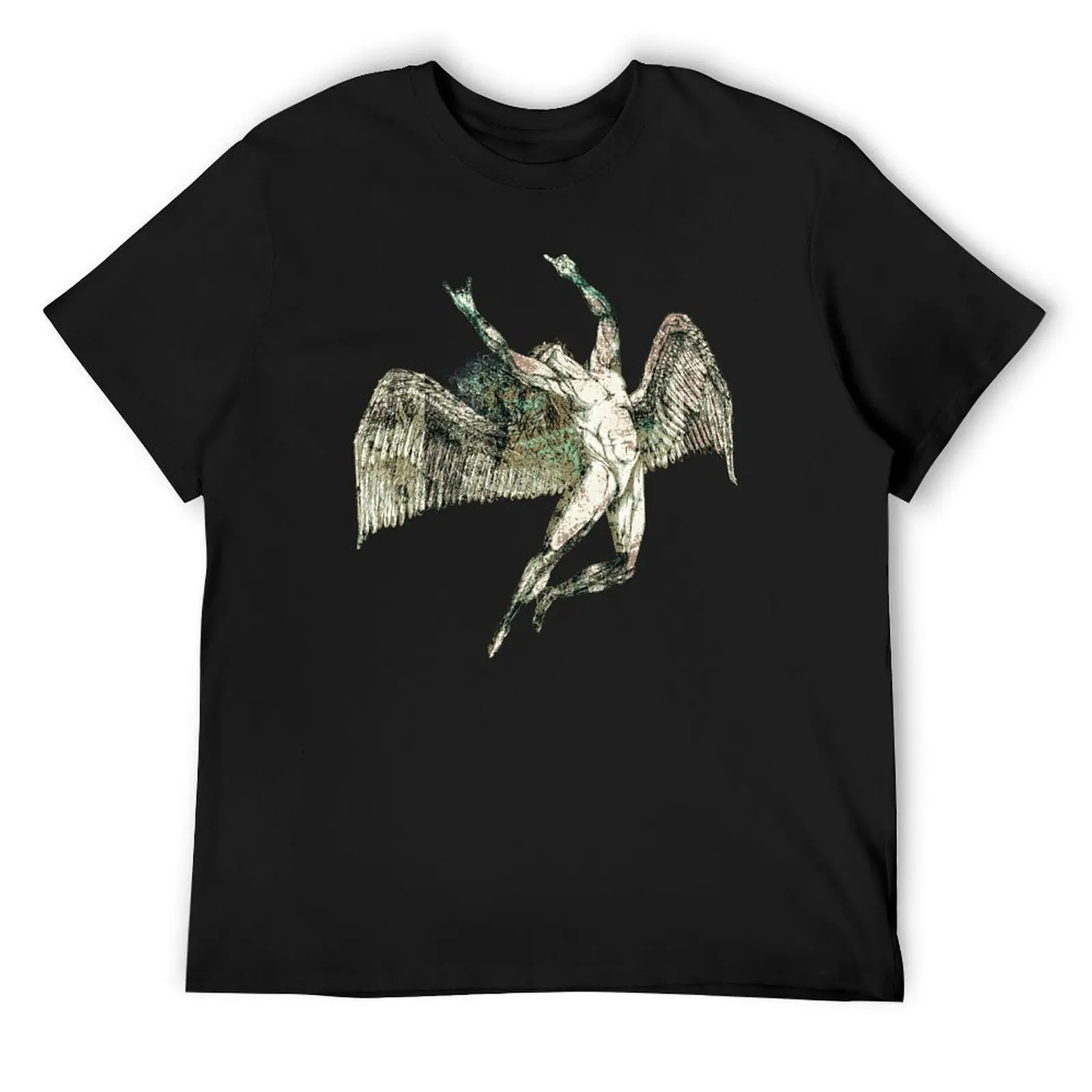 

ICARUS THROWS THE HORNS - antique grunge*awesome UNLISTED designs in my portfolio* T-Shirt summer top mens graphic t-shirts