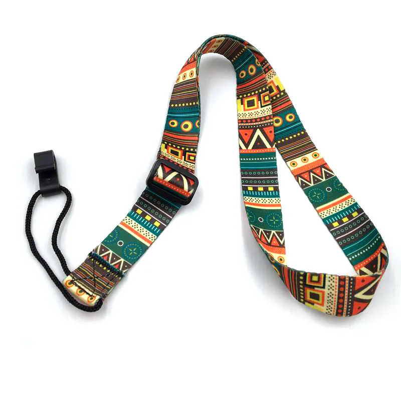 Guitar Strap Adjustable Polyester High-Grade Printing Ethnic Style Pure Cotton Embroidery String Instrument Guitar Accessories