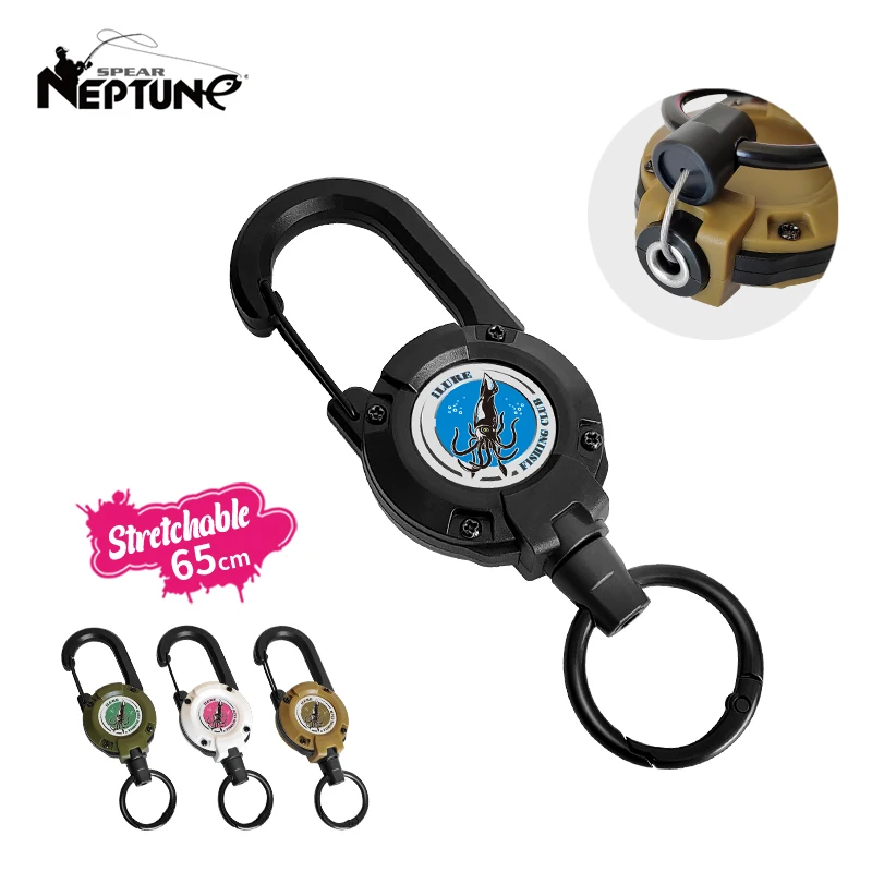 New Fishing Tackle Retractable Buckle Carabiner Steel Wire Retention Rope Outdoor Anti loss Tool Freshwater Sea Accessories