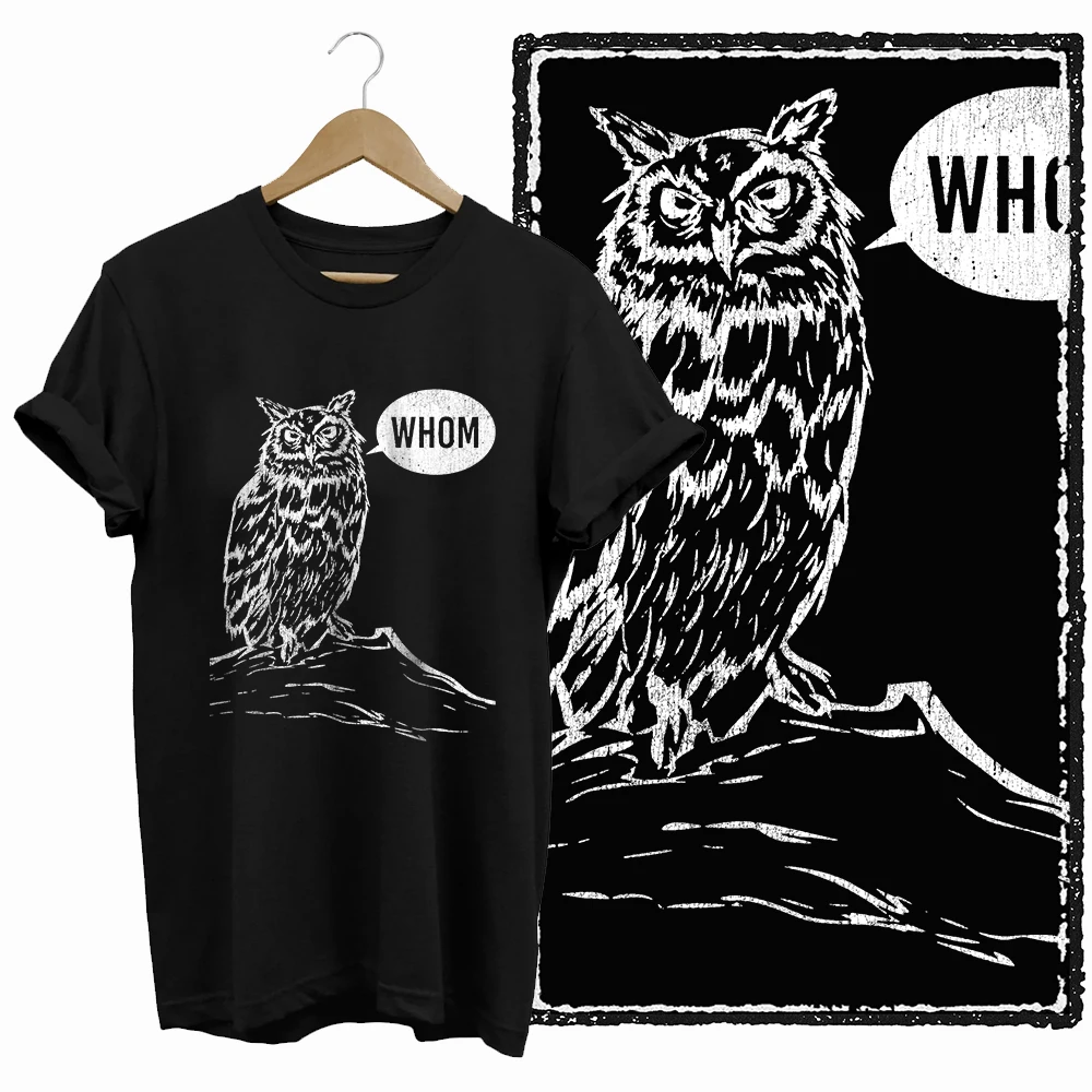 Coolmind DB 100% Cotton Owl Print Exclusive Graphic Women T Shirt Cool BLACK Women T Shirt Big Size T Shirt for Women Tee Shirt