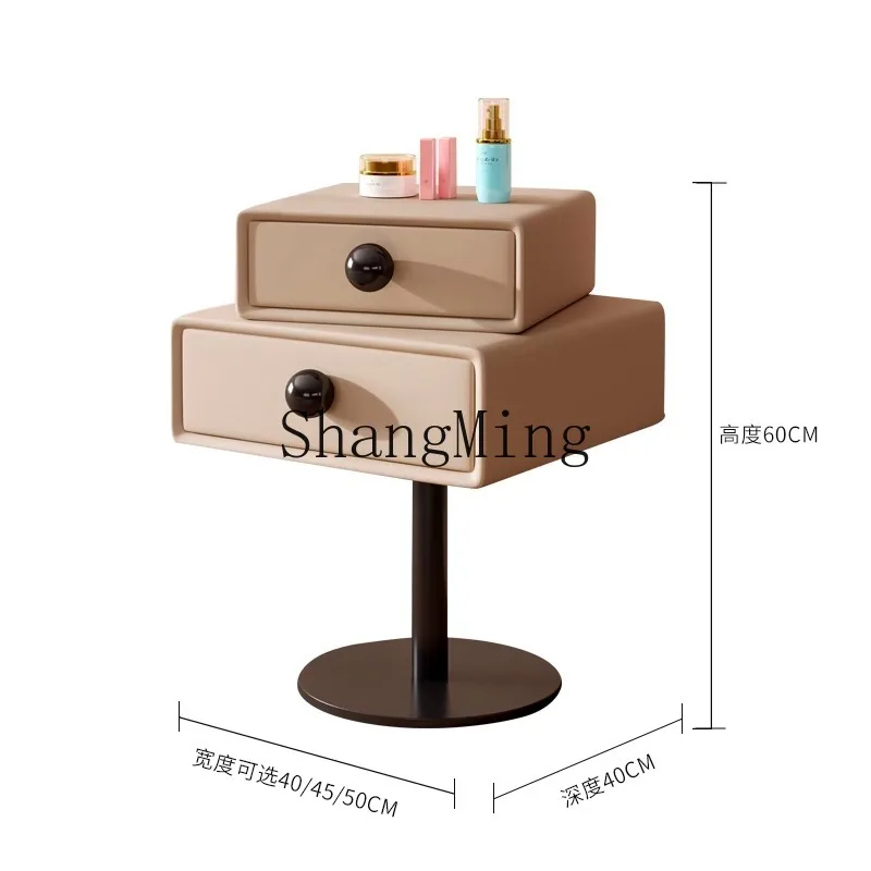 

CL solid wood bedside table household bedroom rack small narrow side storage integrated rental light luxury high sense
