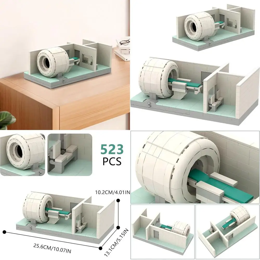 医療遊び用 MRI 機械おもちゃセット、523 ピースのビルディングブロック、MOC 愛好家や部屋の装飾に最適