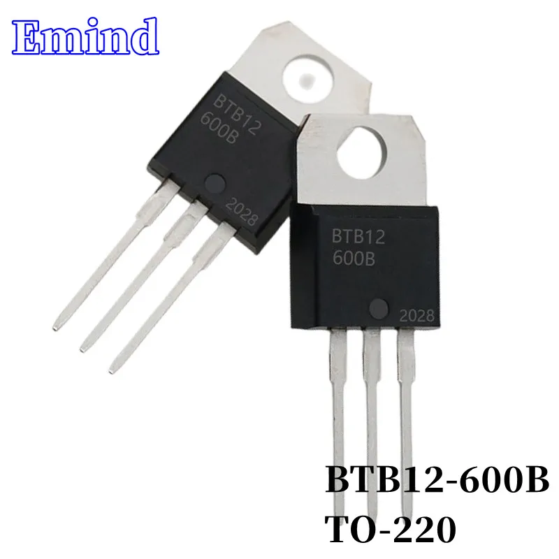 

10Pcs BTB12-600B BTB12 Thyristor TO-220 12A/600V DIP Triac Large Chip