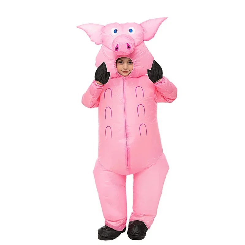 زي خنزير قابل للنفخ للكبار والأطفال ، ينفخ ، هالوين ، عيد الميلاد