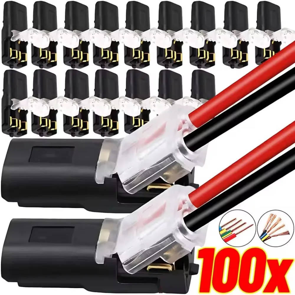 

Solderless Quick Wire Connector 18-22AWG Cable Splice Auto Car Terminal Block No Stripping Electrical Joint 10A ABS Black Kit