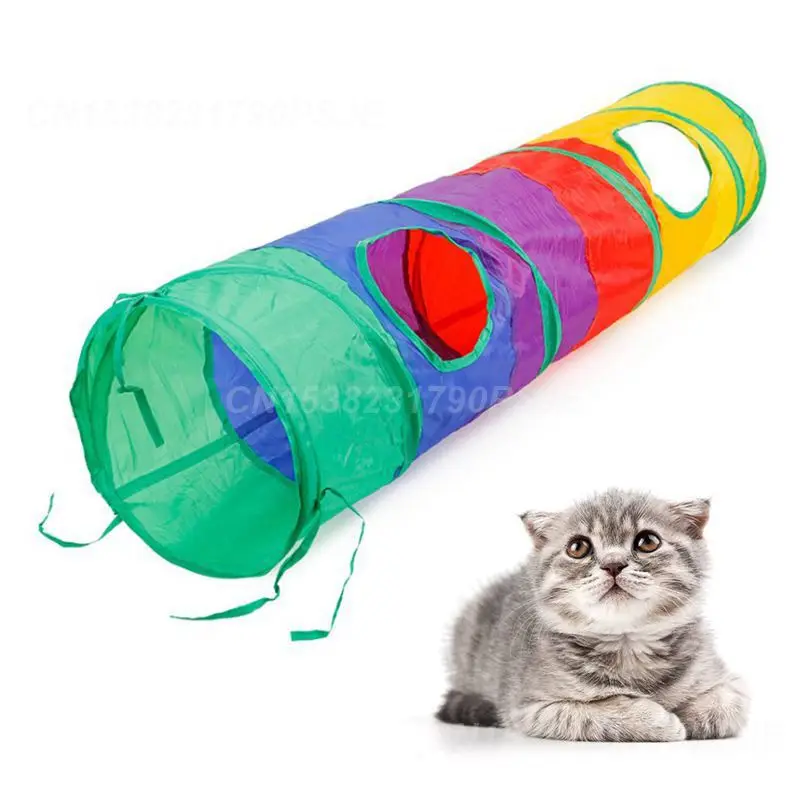 Cat Tunnel Interactive Multifunctional Peek Hole Toy For Small Pets Collapsible Cat Tunnel Tube Must-have Indoor Entertaining