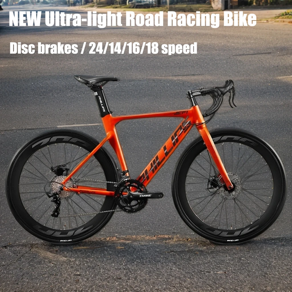 

New 700*28C Road Racing Bike 18/27 Speed Road Bicycle Wind-breaking Racing Disc Brake Gravel Bicicleta Lightweight Frame Racing