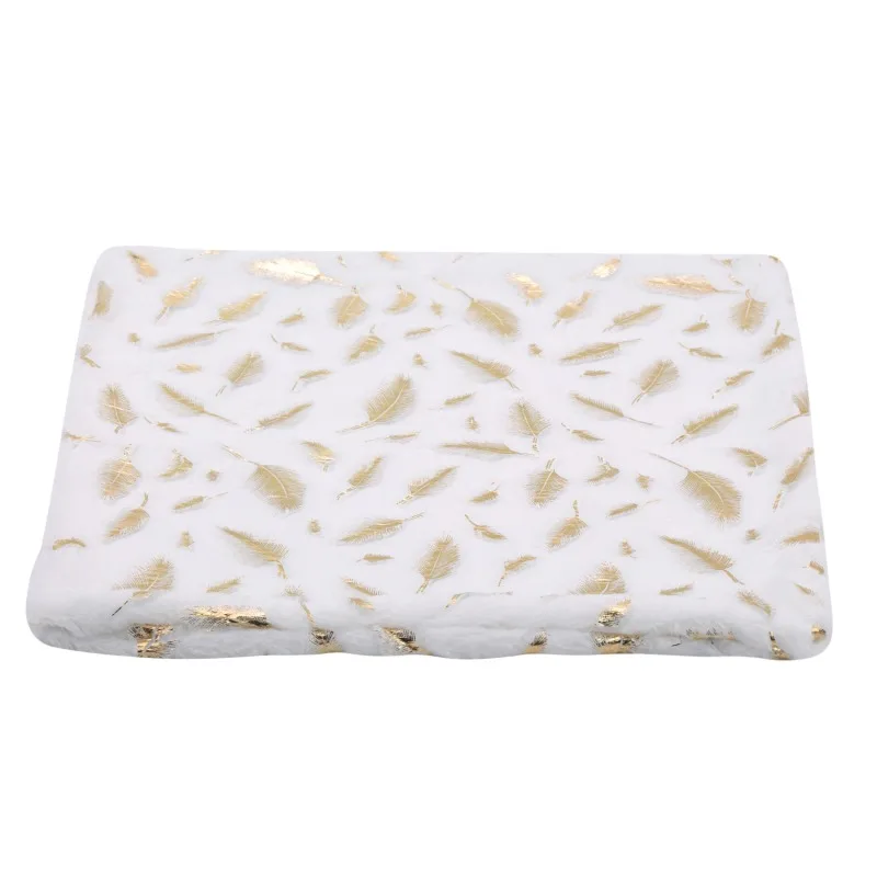 Bronzing Feather Pillow Case Plush Cushion Cover Decor Throw Pillowcase For Seat Sofa Bed Office Home Decoration 43*43cm