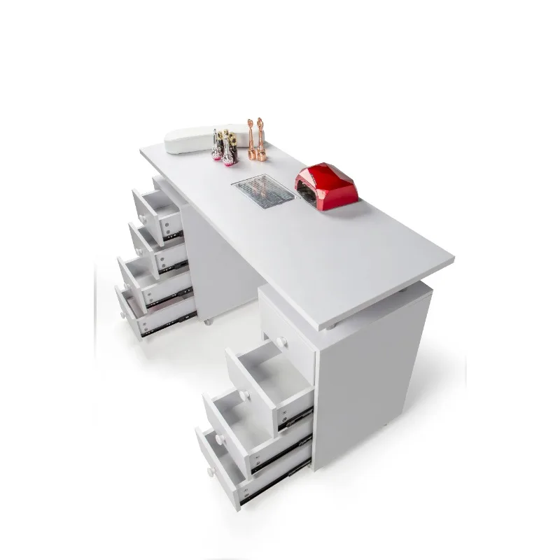 متعددة الوظائف طاولة صالون الأظافر المحمولة طاولة مانيكير مسمار مكتب محطة العمل الجدول صالون تجميل الأثاث الحديد الأبيض الحديثة #6