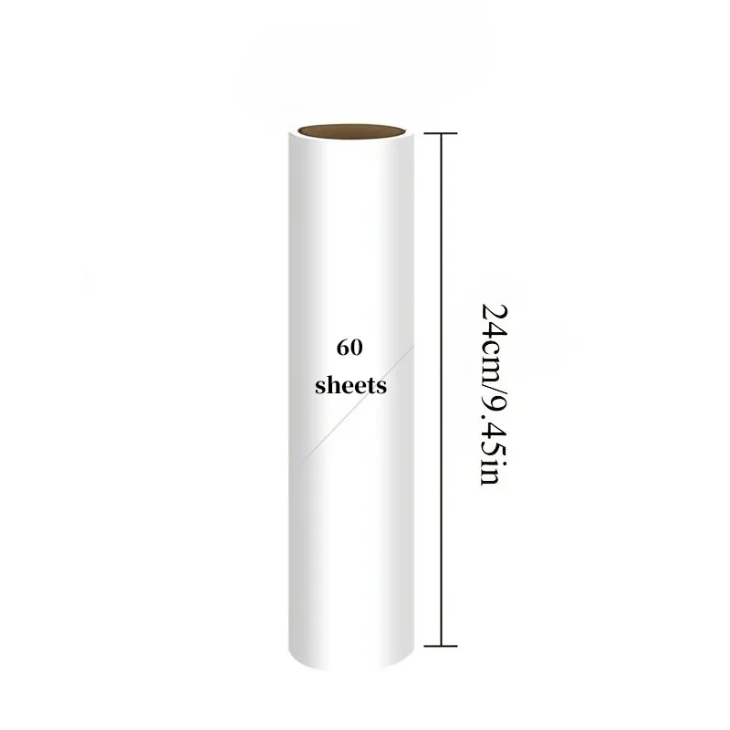 Jede Packung – 120 Blatt extra klebrige Staubroller-Ersatzrollen, 16/19/24 cm breit – Manueller Tierhaarentferner für Möbel und Teppiche – Detail 3