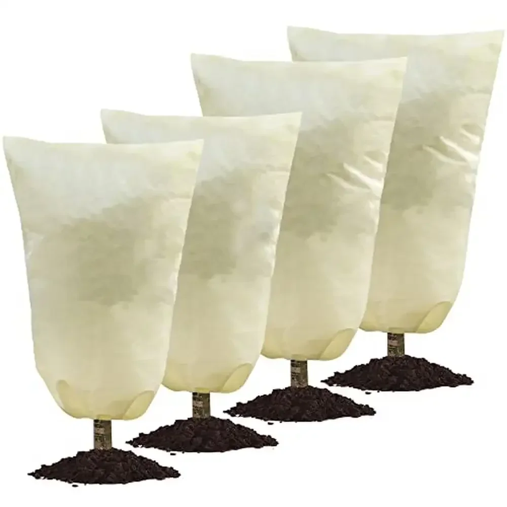 

Outdoor Plant Covers Freeze Protection Winter Cover Cloth Blankets Shrub 2 Size 4 Packs Frost Guard Zipper Drawstring Design