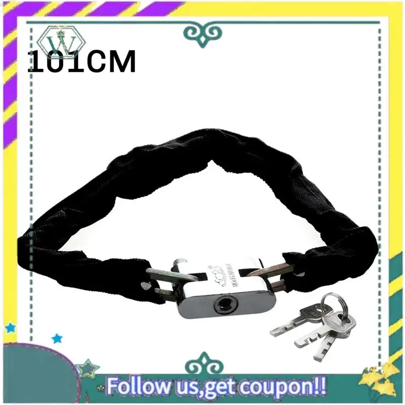 Upgraded Bike Lock 101CM Metal Anti-Theft MTB Road Bike Heavy Duty Safety Lock Motorcycle Padlock Bicycle Chain Lock With Key Du - view 5