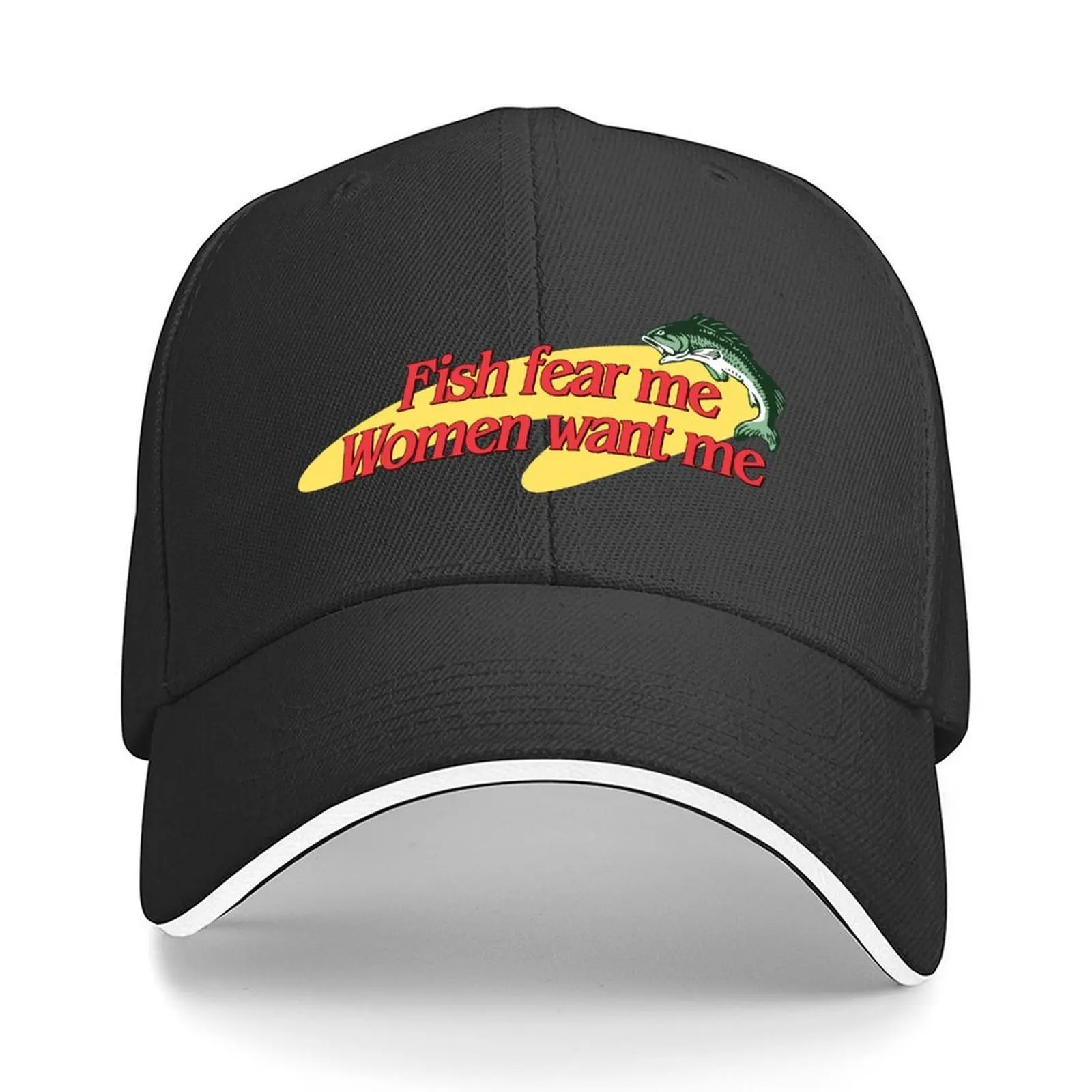 

Fish Fear Me Women Want Me Baseball Cap Hat Luxury Brand Christmas Hat Luxury Brand hats on offer Hats Man Women's