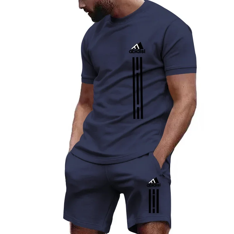 

Summer sets men fashionable tracksuits men's t-shirts with short sleeves; shorts sports suit men's clothing men's sets S-3XL
