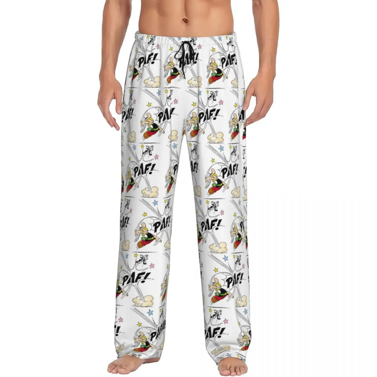 

Изготовленные на заказ пижамные штаны Asterix и Obelix Asterix, мужская одежда для сна, штаны для сна с карманами