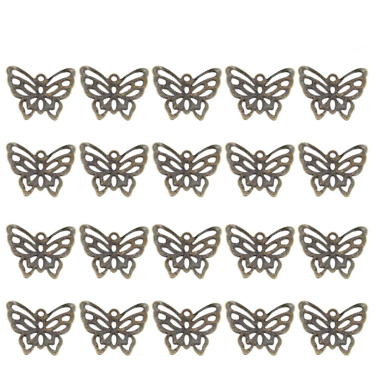 

100 Pcs Metal Ornaments Mini Decor Crafts Trinket Butterfly Decorations Accessories for Home Wedding Party DIY Projects