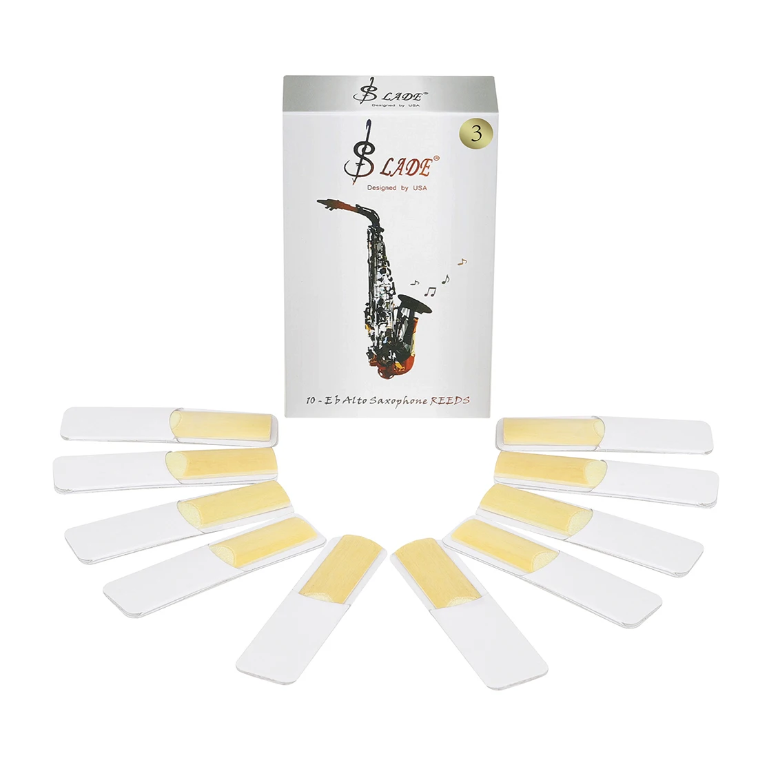 10 Pz/set Bb Clarinetto Reed Eb Sax Reed 2 e 3 Forza Reed per Clarinetto Soprano Alto Tenore Sax Accessori Per Strumenti A Fiato