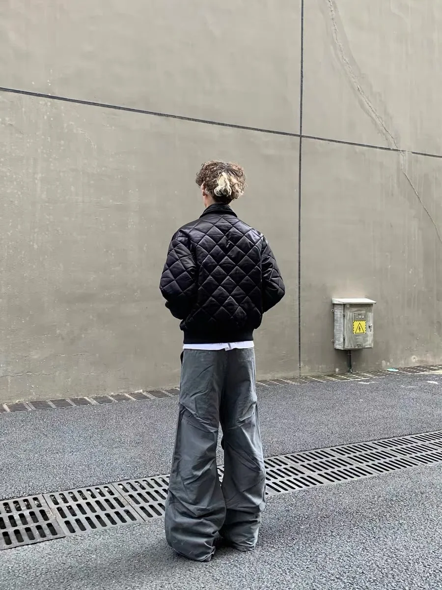 티엔드 자수 진주 다이아몬드 패턴 코튼 재킷 캐주얼 슬레 남녀 겨울 따뜻한 디자인 감각 코튼 코트