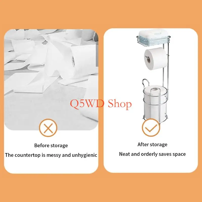Q5WD Adjusted Iron Standing Bathroom Tissue Stand Upgrades for Mobile Homes Dorm deck