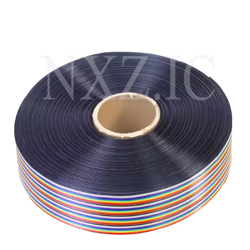 1m 1.27mm spacing rainbow flat ribbon cable DuPont FC 1.27 wire DuPont connector 6p/8p/10p/12p/14p/16p/34p/40p/60p