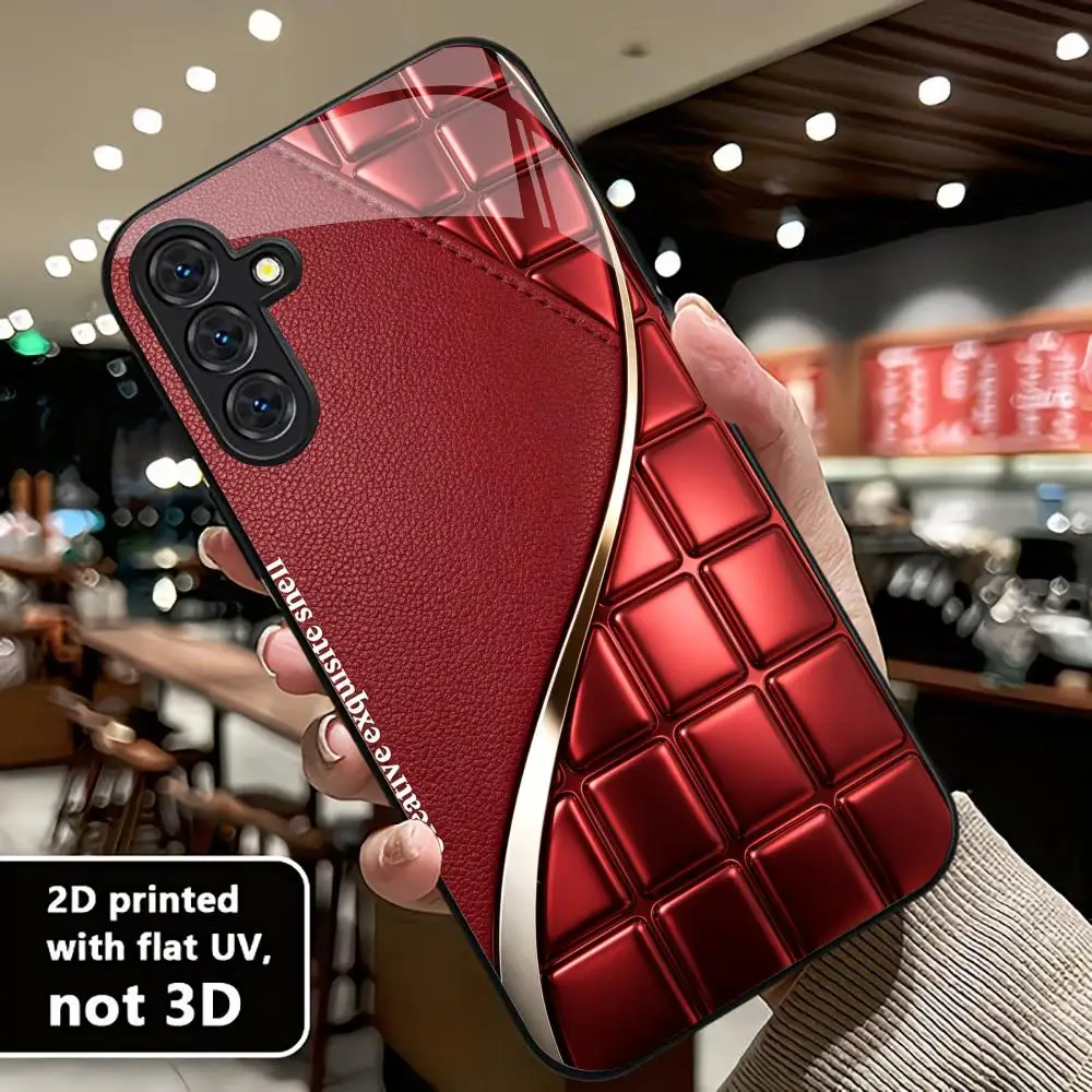 

Trendy Luxury Red s26 ultra case s25 ultra case phone case glass for Samsung Galaxy S26 S25 S24 S23 S22 FE,Ultra,Plus