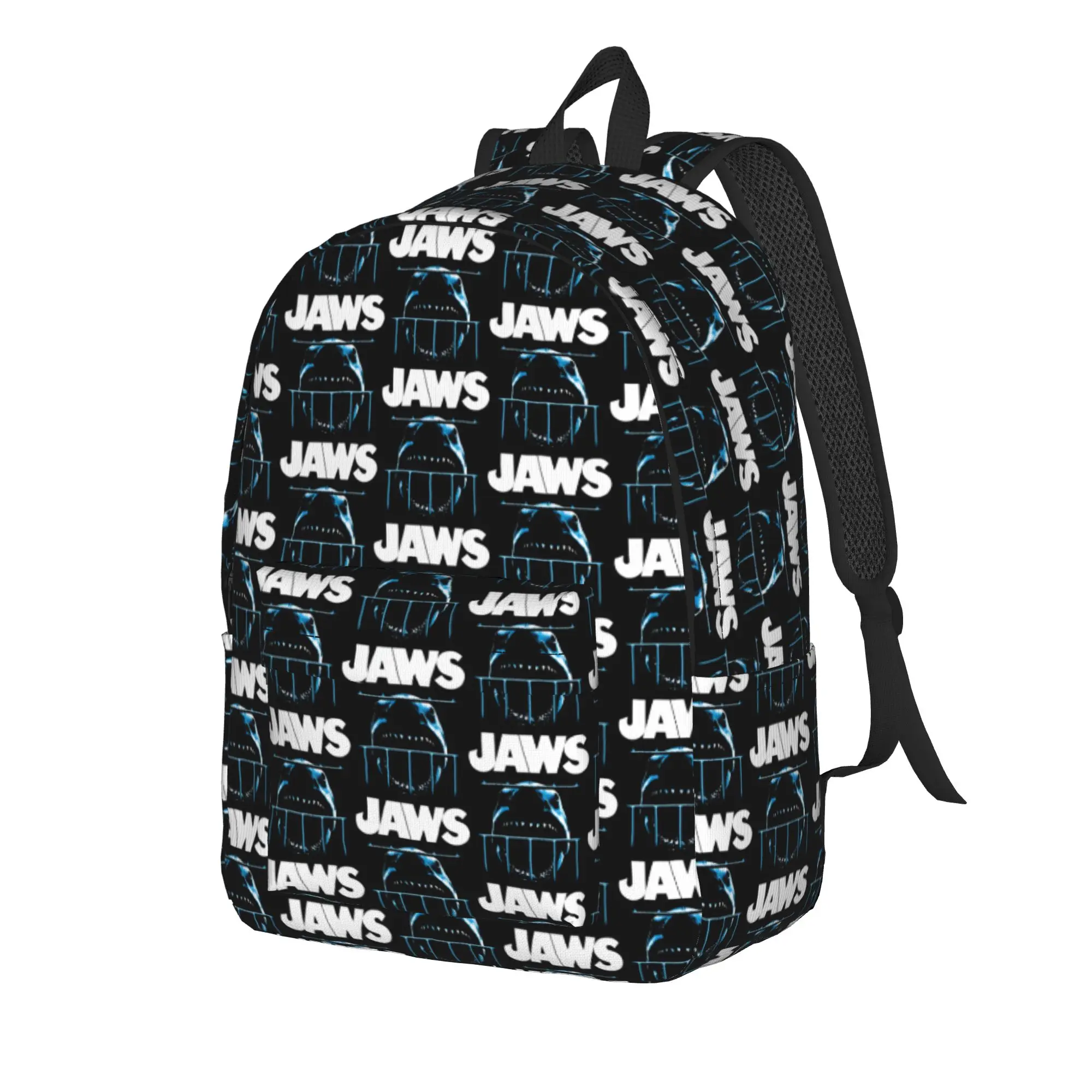 Jaws Movie shark Backpack  Men Polyester University Backpacks Breathable Novelty High School Bags Rucksack