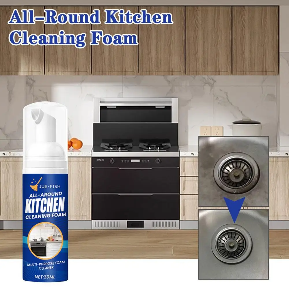 Kitchen Cleaning Foam All-round Kitchen Cleaning Foam Spray Cleaner Kitchen Cleaning Tool Oil Dissolve Stove Stains Cle P5e4