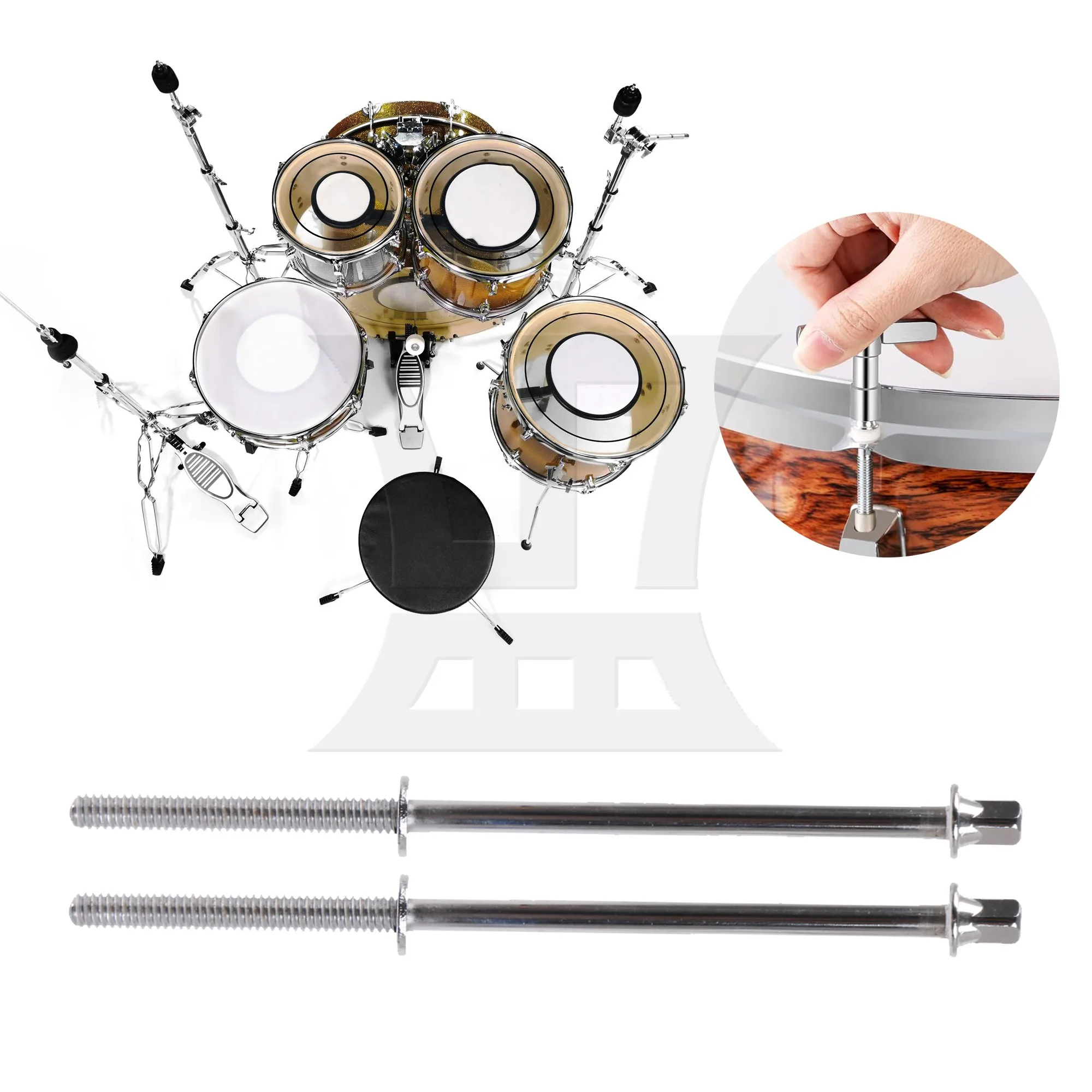 

Yibuy 1pc Drum Tension Rod 5 x 120 Mm Silver for Drum Set Installation