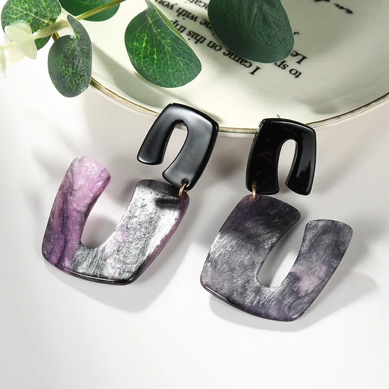 

DIY accessories 2026 new acrylic starry sky shining earrings, European and American exaggerated design earrings jewelry women's