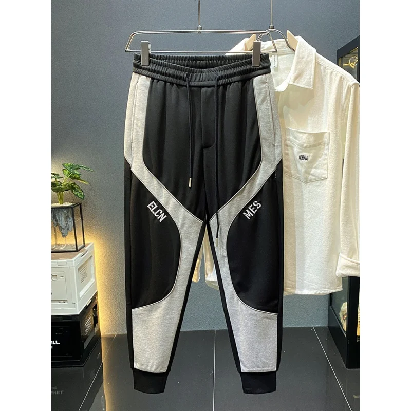 Winter Thick Soft Warm Men's Sports Pants 2024 New Trendy Personalized Ankle-Tied Drawstring Leisure Sweatpants