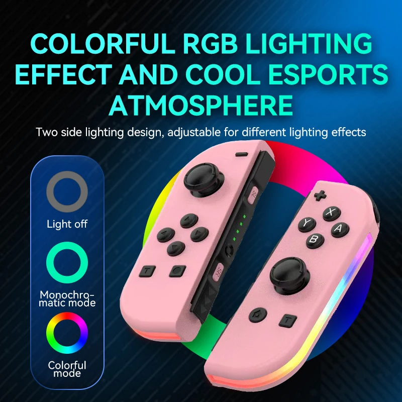 

NES for Switch Joy 2 L R Colorful RGB Light Effect Vibration Motors Six-axis Gyroscope Game Handle Gamepad Controller Joystick