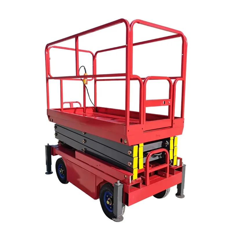 Small Towable Scissor Lift Aerial Work Platform Mobile Hydraulic Electric with high Capacity