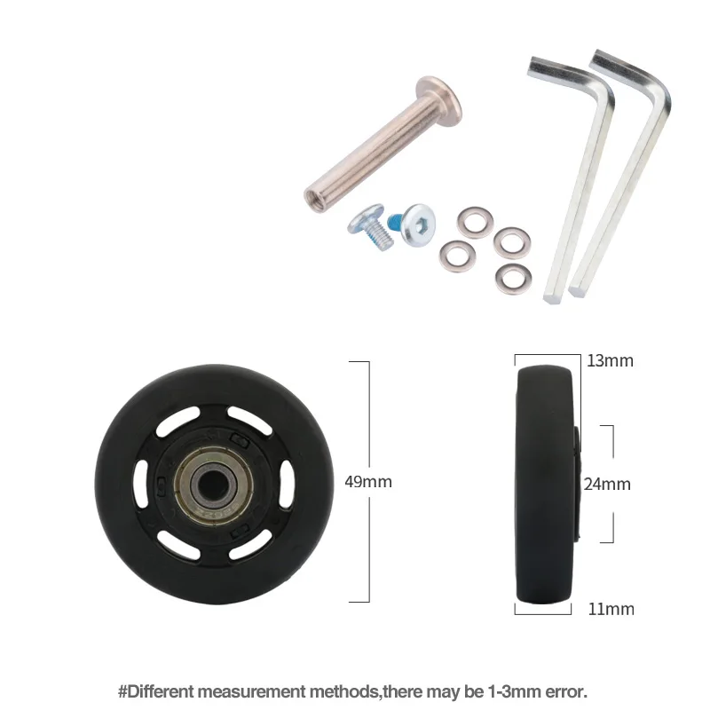 Accessori per ruote di ricambio per valigie puleggia per ruote universali Trolley da viaggio muto durevole ruota singola con viti