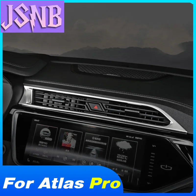 New Car Dashbaord Air Outlet Vent Cover Frame Sticker Interior Modification For Azkarra Geely Atlas Pro Belgee X70 2022 Accessor