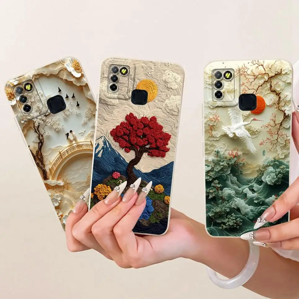 Daisy Bow Pattern Butterfly Flower Cherry Back Cover For Infinix Hot 10 Lite Phone Case Soft Silicone Casing On Infinix Smart 5 - view 6