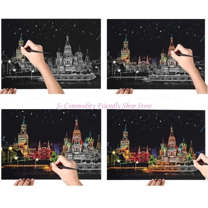 85ae bức tranh nghệ thuật gãi giấy tờ giấy cảnh Phác thảo cảnh Phác thảo tuyệt vời Quà lưu niệm