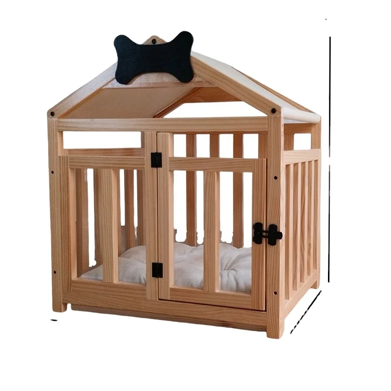 Kingtale Wholesale Pet Suppliers Luxury Wooden Pet House Solid Cages Small Animals With Roof Dog Kennel Custom Logo Carton Wood