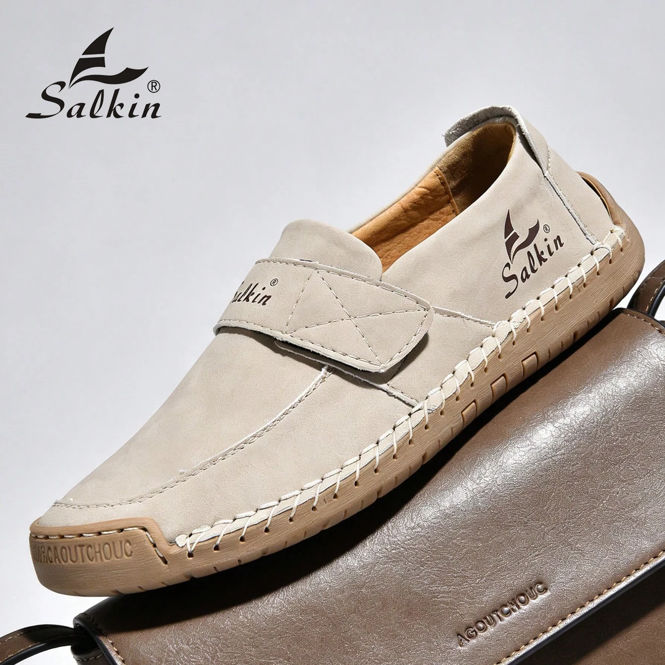 Handmade Men's Slip On Loafers Soft Leather Shoes Preppy Breathable Driving Shoes Non Slip Daily Fashion Casual Outdoor Sneakers